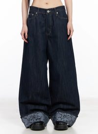 Jeans Baggy con Risvolto
