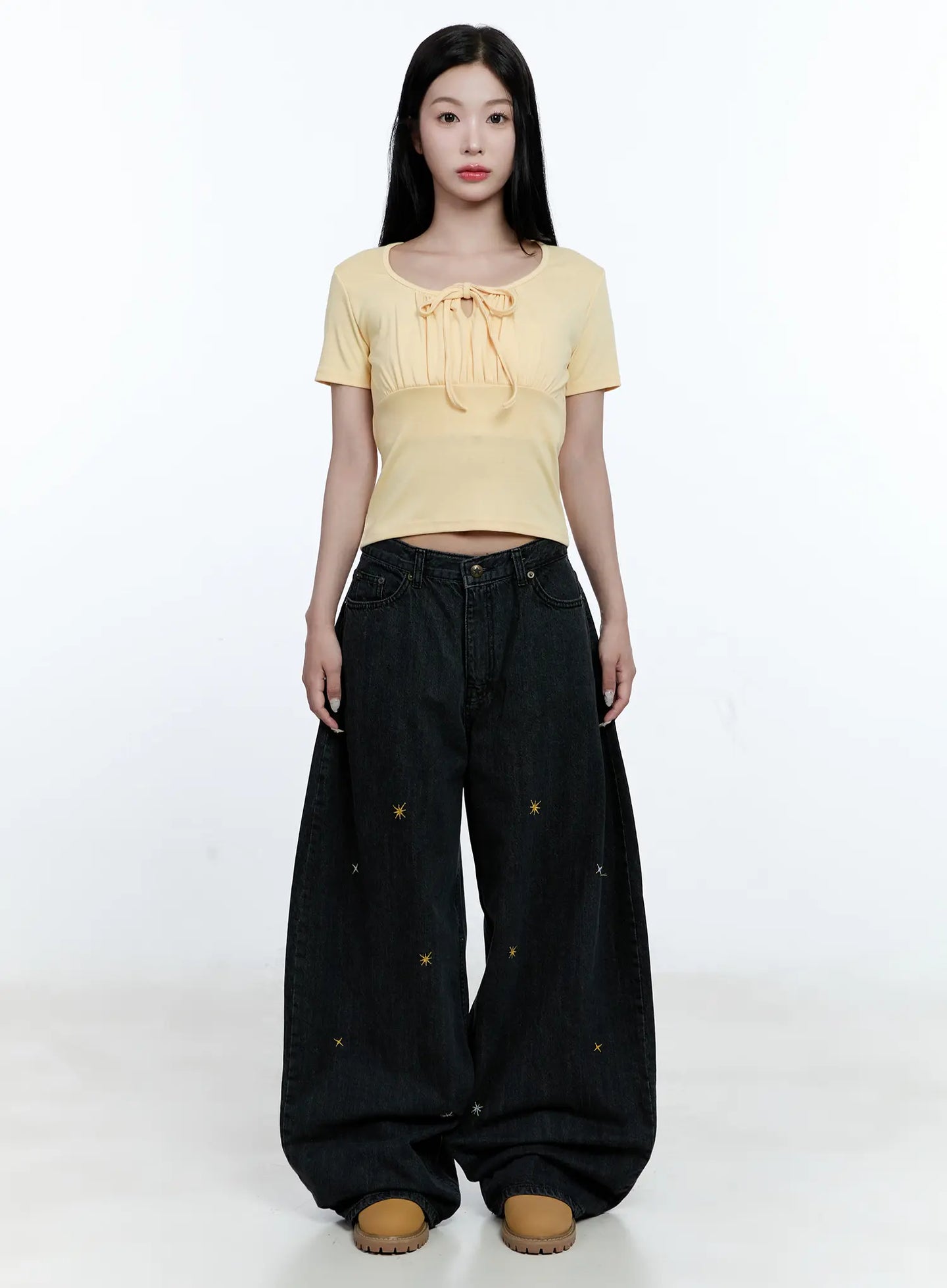 Jeans Ricamati con Stelle