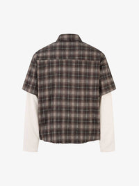 Camicia a Quadri in Cotone Doppio Strato Effetto Vissuto — Vista 6