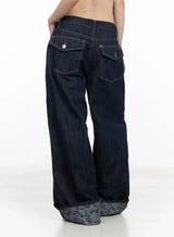 Jeans Baggy con Risvolto