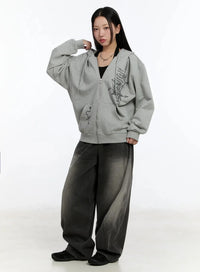 Jeans Oversize con Stampa Ali