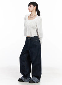 Jeans Baggy con Risvolto