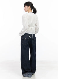 Jeans Baggy con Risvolto