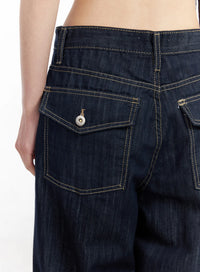 Jeans Baggy con Risvolto