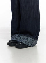 Jeans Baggy con Risvolto