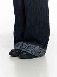 Jeans Baggy con Risvolto