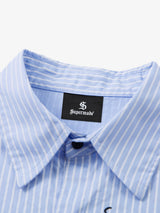 Camicia a Righe con Illustrazione Vintage Doppio Strato — Vista 11