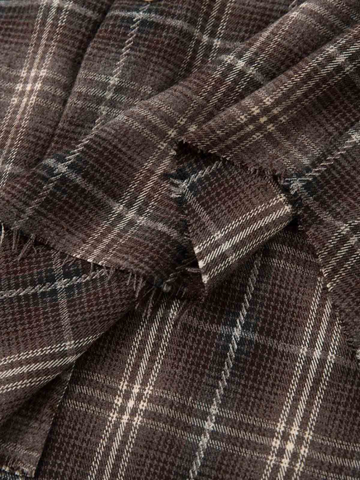 Camicia a Quadri in Cotone Doppio Strato Effetto Vissuto — Vista 9