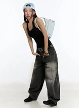 Jeans Oversize con Stampa Ali