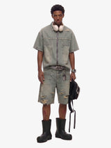 Completo in Denim Effetto Vissuto con Strappi — Vista 5