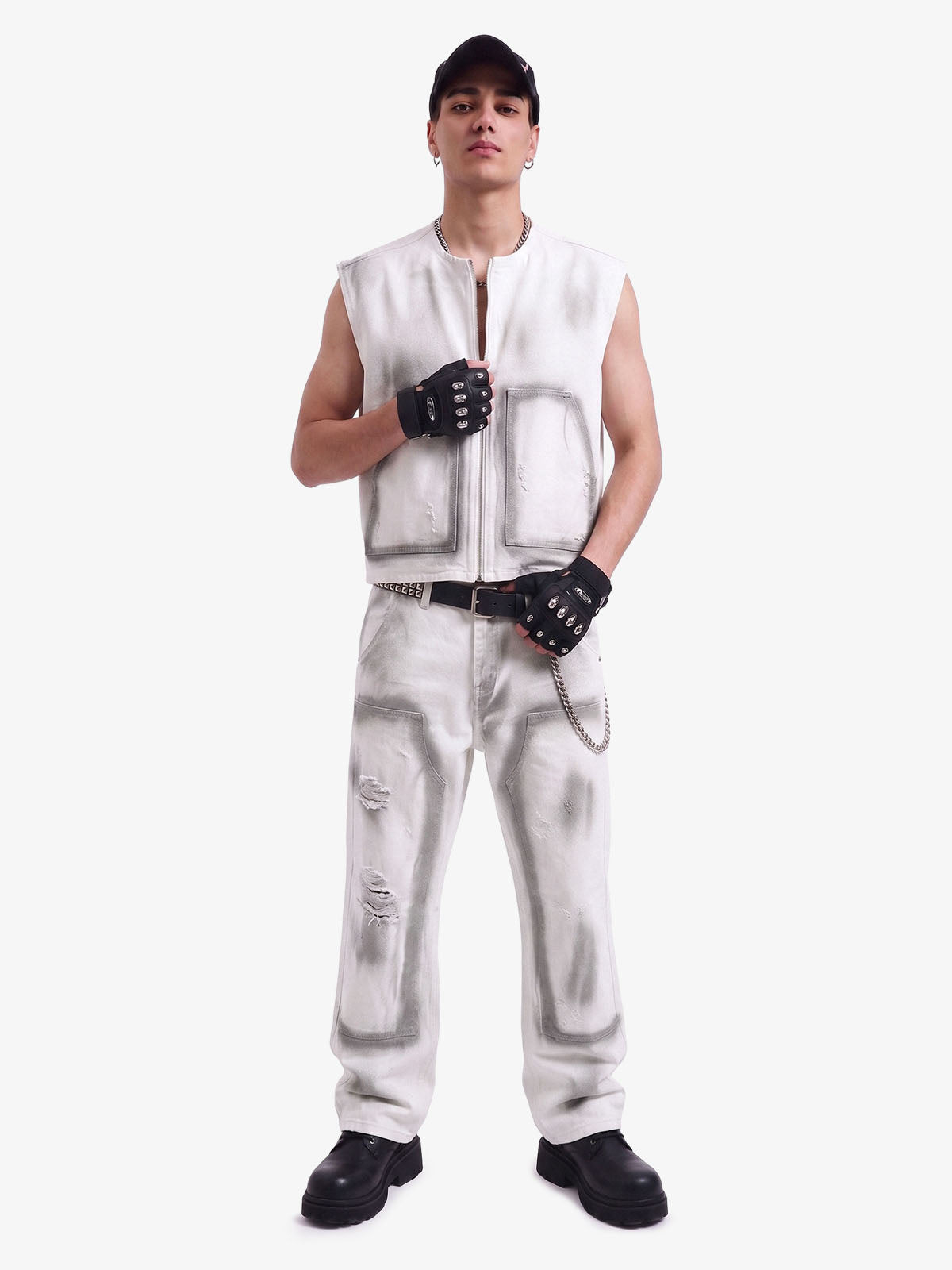 Completo Canotta e Jeans Stampa Airbrush — Vista 3