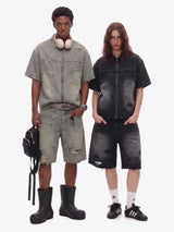 Completo in Denim Effetto Vissuto con Strappi — Vista 7