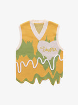 Maglione Asimmetrico Graffiti con Scollo a V 'Love' — Vista 2