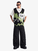 Maglione Asimmetrico Graffiti con Scollo a V 'Love' — Vista 4