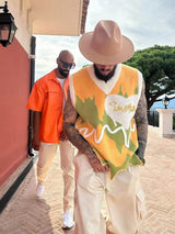 Maglione Asimmetrico Graffiti con Scollo a V 'Love' — Vista 6