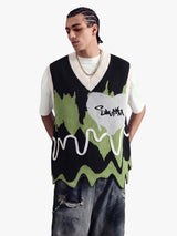 Maglione Asimmetrico Graffiti con Scollo a V 'Love' — Vista posteriore