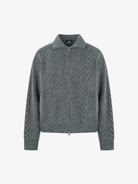 Maglione in Maglia Vintage Floreale con Zip 'Wheat Ear' — Vista 7