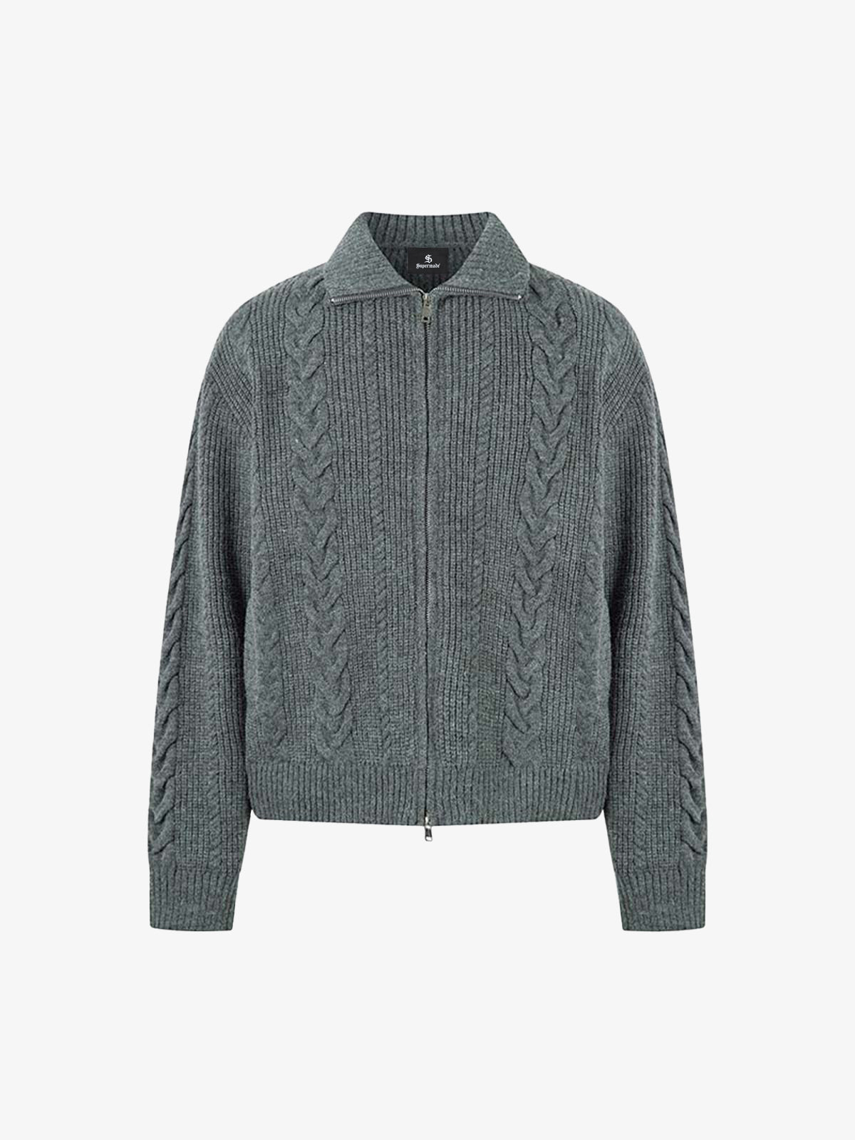Maglione in Maglia Vintage Floreale con Zip 'Wheat Ear' — Vista 7