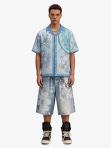 Camicia Boxy Floreale 'Porcelain' con Colletto Aperto — Vista 2