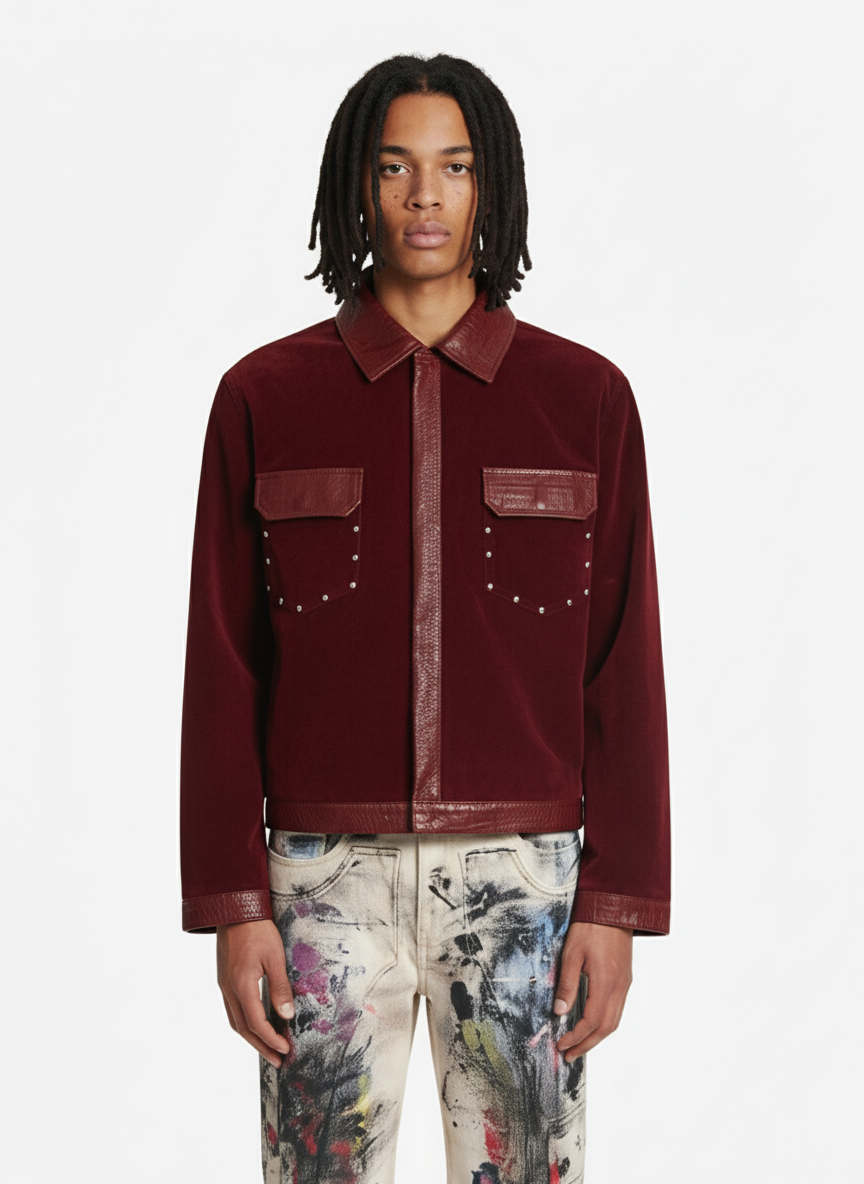Giacca in Ecopelle Vintage con Zip in Suede 'Up'