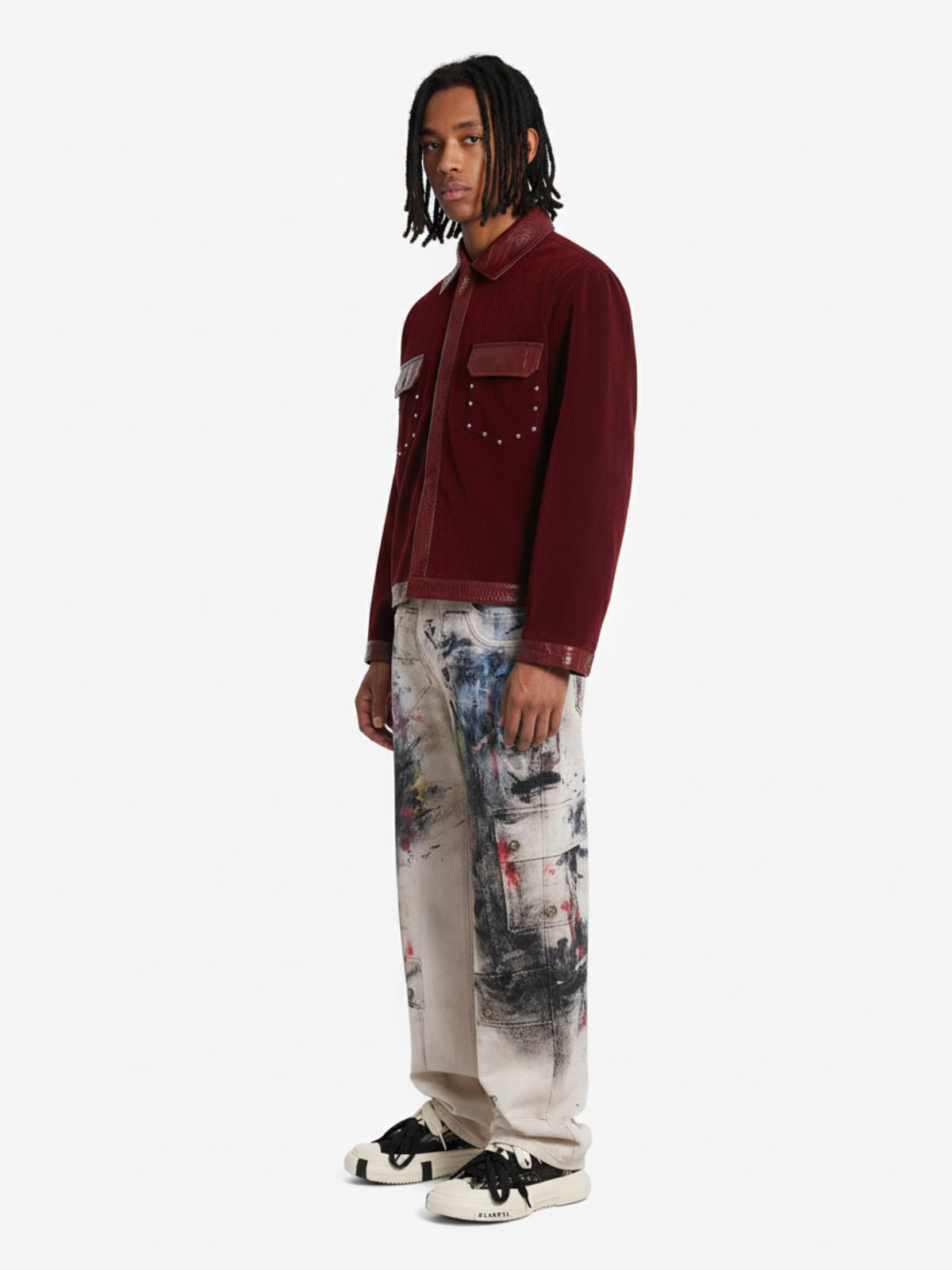 Giacca in Ecopelle Vintage con Zip in Suede 'Up' — Vista 5