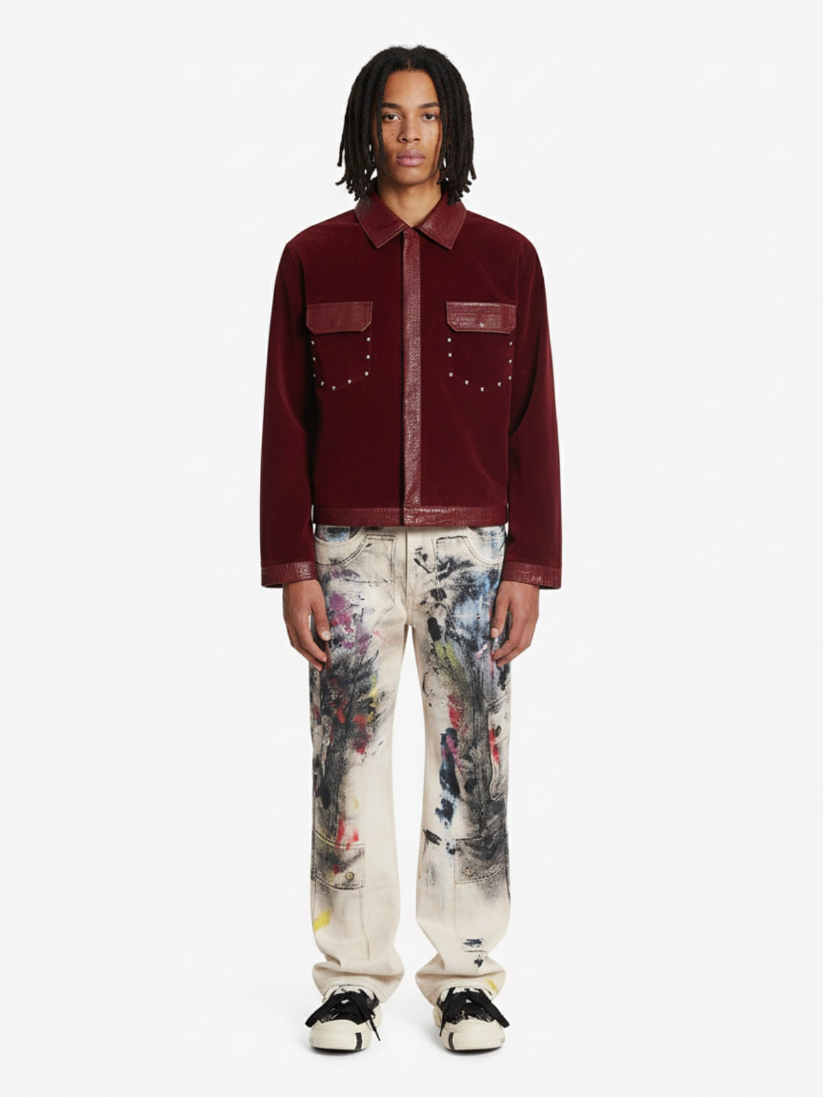 Giacca in Ecopelle Vintage con Zip in Suede 'Up' — Vista 4