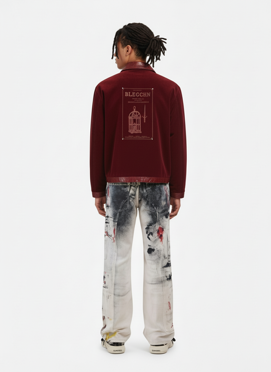 Giacca in Ecopelle Vintage con Zip in Suede 'Up' — Vista 6