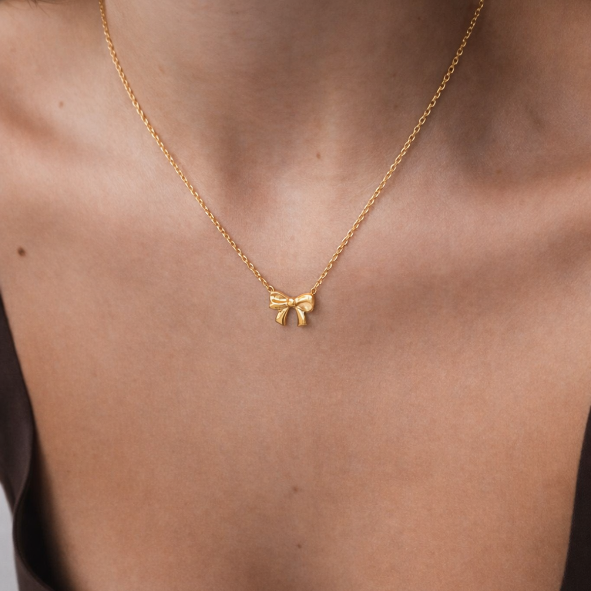 Collana Fiocco Minimal – Acciaio Inox Dorato