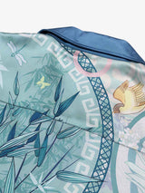 Camicia Boxy Floreale 'Porcelain' con Colletto Aperto — Vista 8