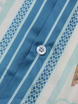 Camicia Boxy Floreale 'Porcelain' con Colletto Aperto — Vista 10