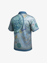 Camicia Boxy Floreale 'Porcelain' con Colletto Aperto — Vista 6