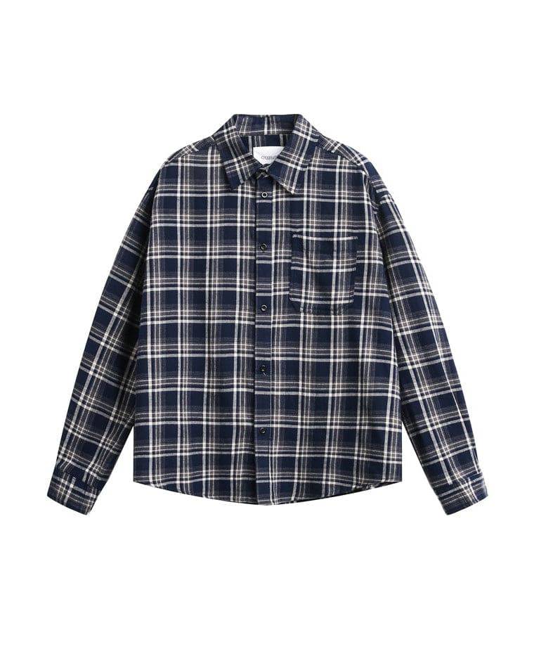 Overshirt a Quadri in Cotone