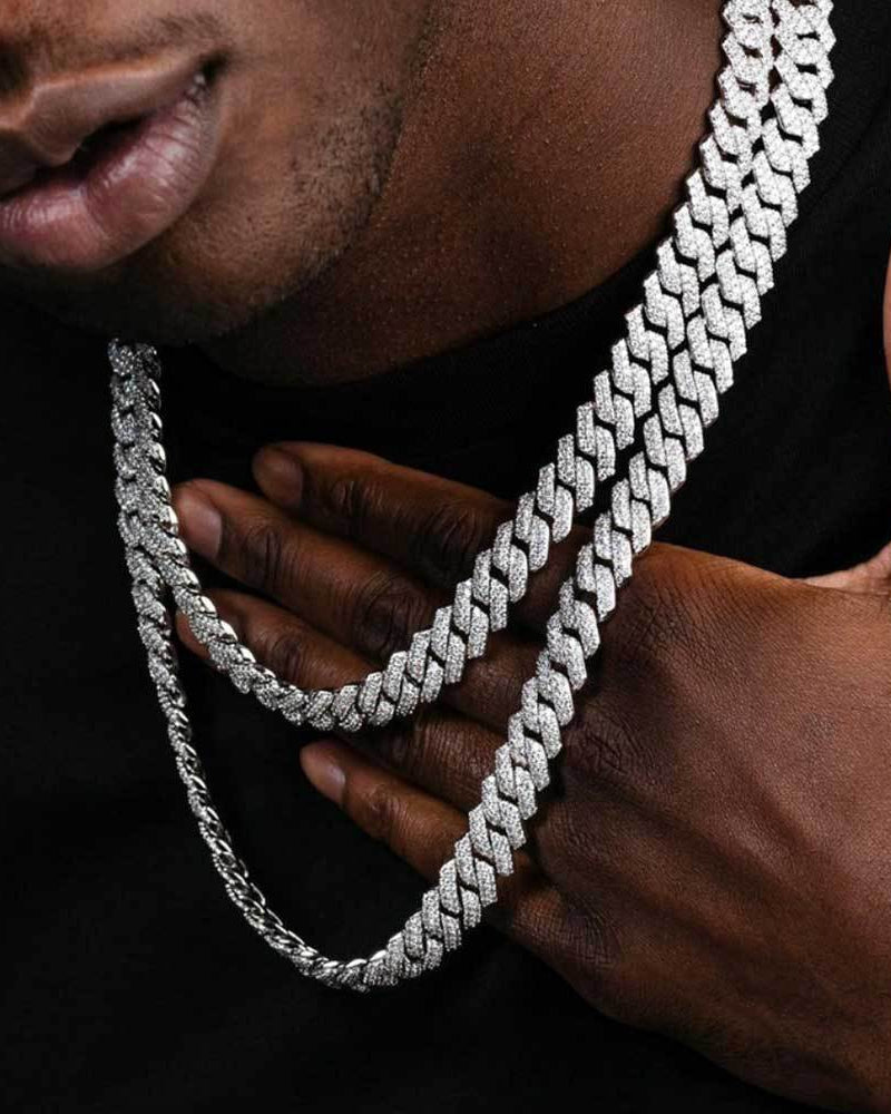 Collana a Catena Cubana con Strass