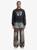 Jeans High Street Effetto Vissuto con Stampa Washed — Vista 4