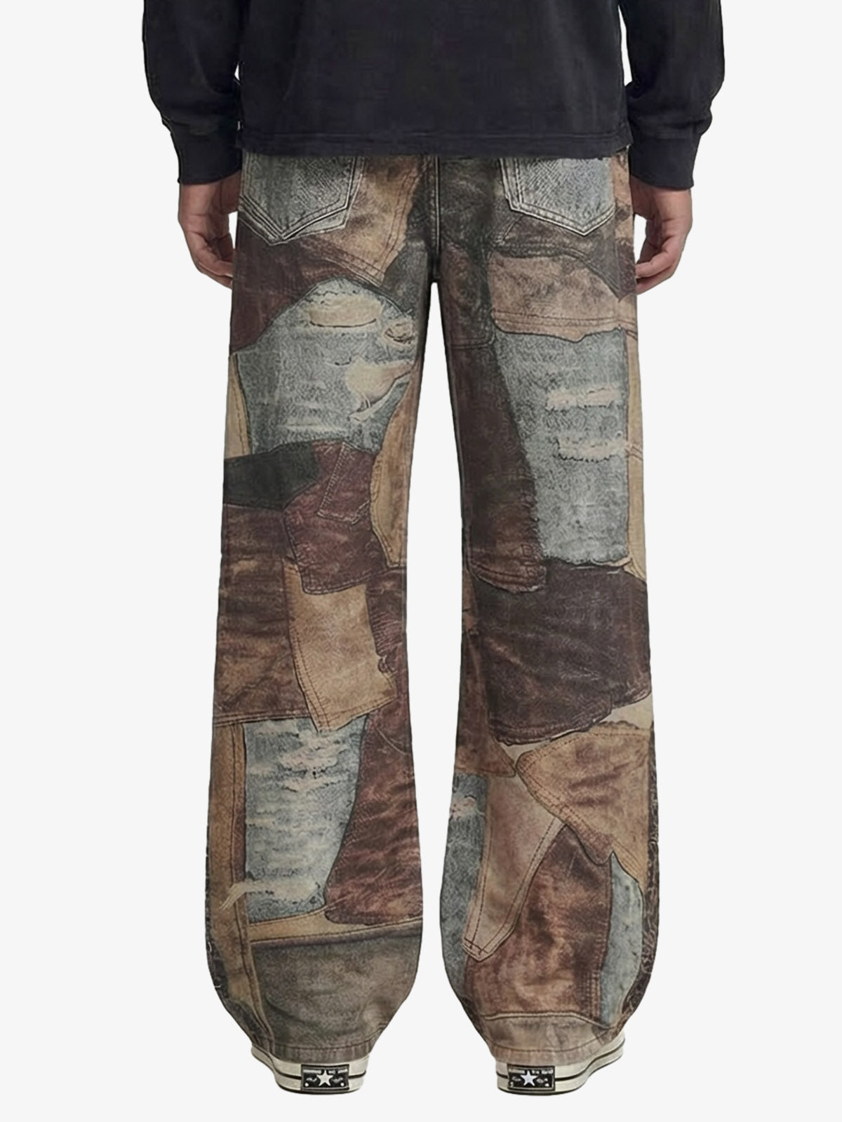 Jeans High Street Effetto Vissuto con Stampa Washed — Vista 3