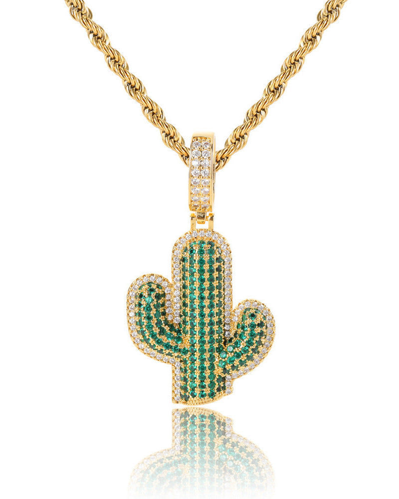 Collana con Ciondolo Cactus Smeraldo