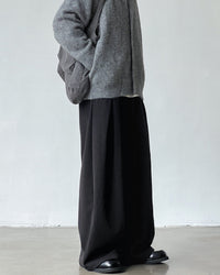 Pantaloni con pinces a gamba larga in misto lana