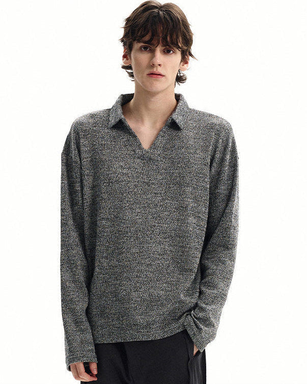 Maglione Polo Knit Misto Lana