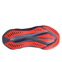 Battistrada di una singola ASICS Novablast 5, rosso corallo e grigio scuro