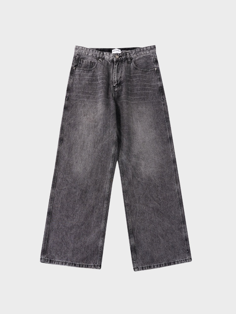 Jeans Baggy in Denim — Nero Grigio