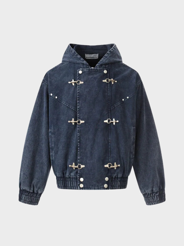 Giacca in Denim con Alamari