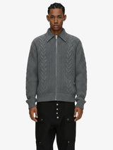 Maglione in Maglia Vintage Floreale con Zip 'Wheat Ear'