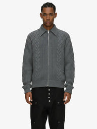Maglione in Maglia Vintage Floreale con Zip 'Wheat Ear'