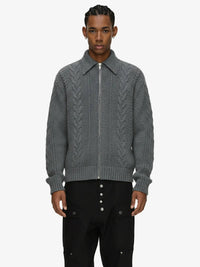 Maglione in Maglia Vintage Floreale con Zip 'Wheat Ear'