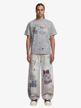 Jeans Vintage Washed con Stampa Collage — Vista 4