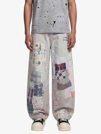 Jeans Vintage Washed con Stampa Collage
