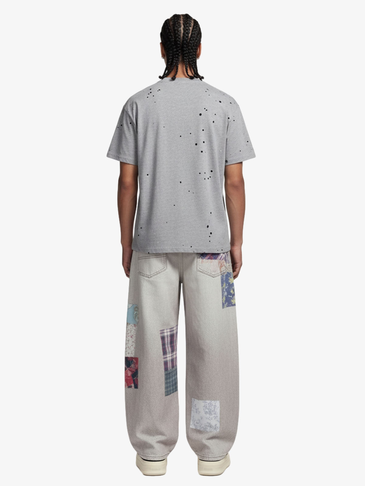 Jeans Vintage Washed con Stampa Collage — Vista 5