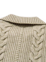 Maglione in Maglia Vintage Floreale con Zip 'Wheat Ear' — Vista 11