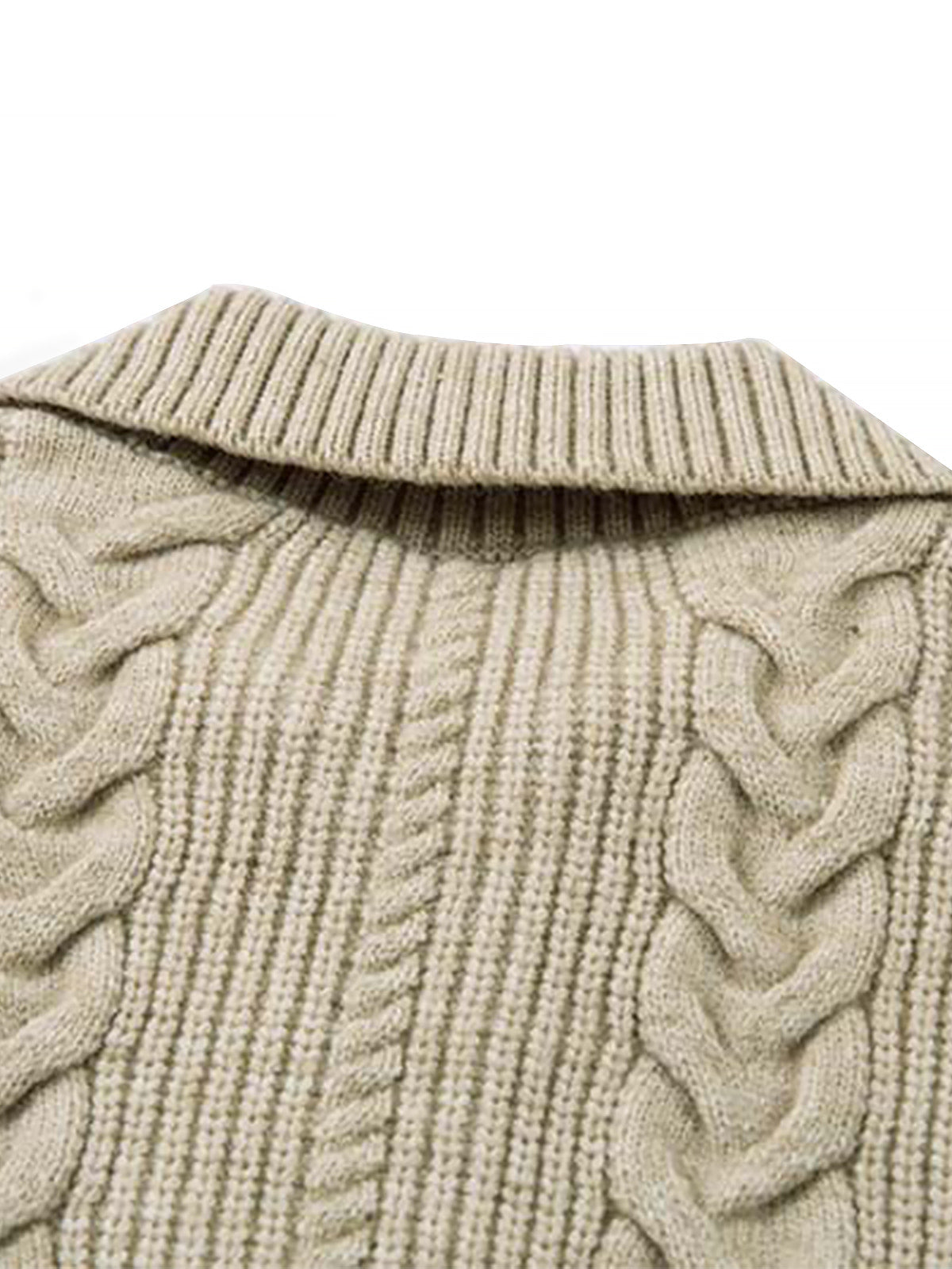 Maglione in Maglia Vintage Floreale con Zip 'Wheat Ear' — Vista 11
