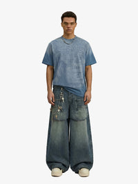 T-Shirt con Grafica Washed in Cotone con Stampa — Vista 3